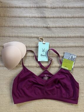 Ibex bra balance merino wool racer back boysenberry purple NEW NWT womens XL